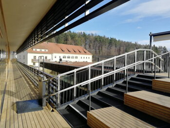 GTLE platform on a wooden staircase